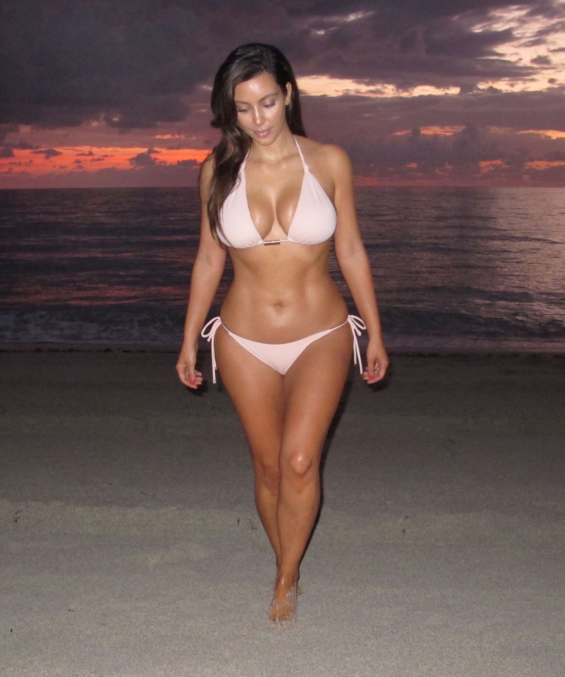 Kim Kardashian wearing a bikini in Miami